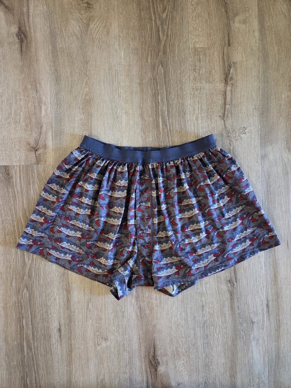 XL Patagonia Men's Vintage Gray Trout Fish Print Capilene Boxers Underwear